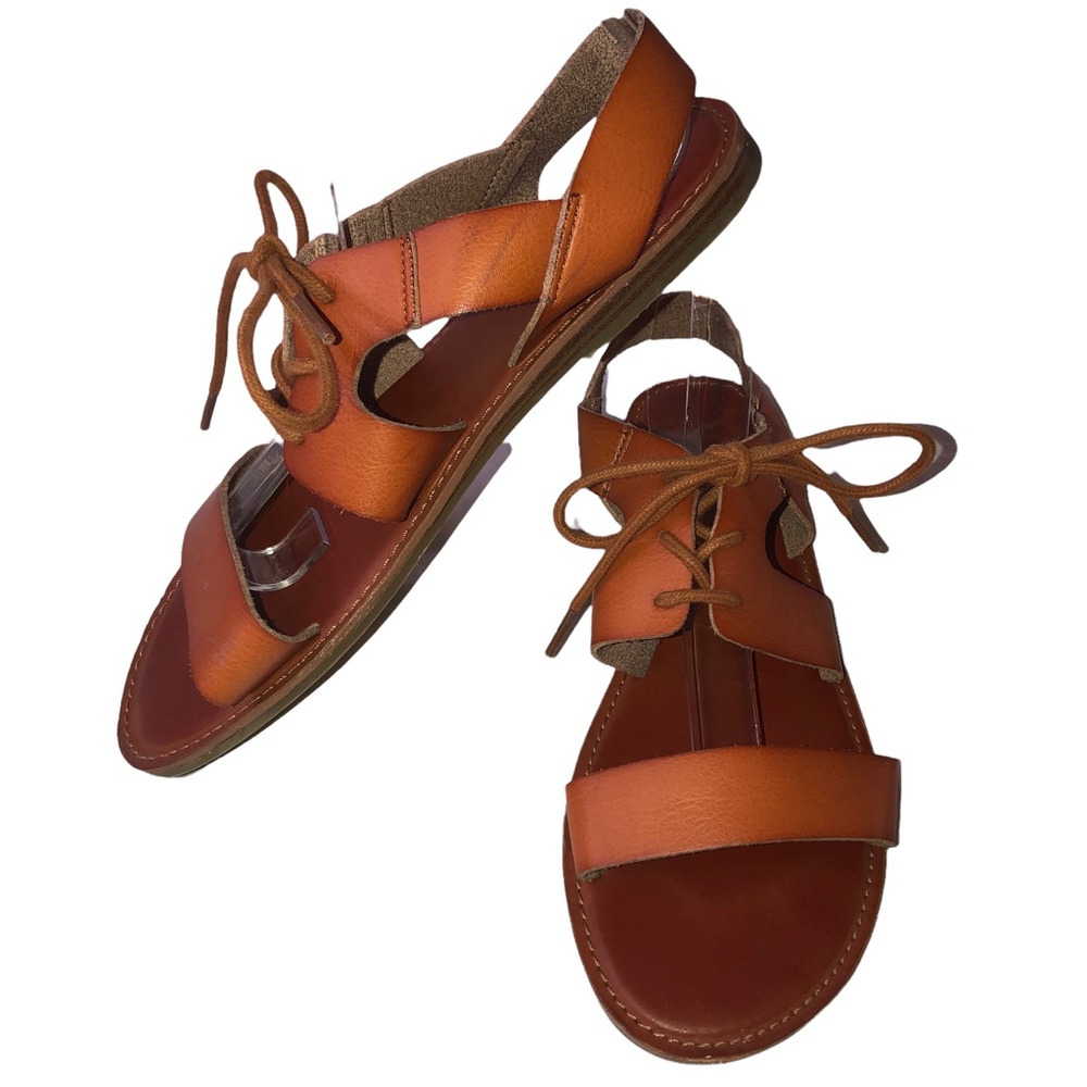 American Eagle Outfitters Lace up Leather Gladiator/Jesus Sandals Tan SZ 10